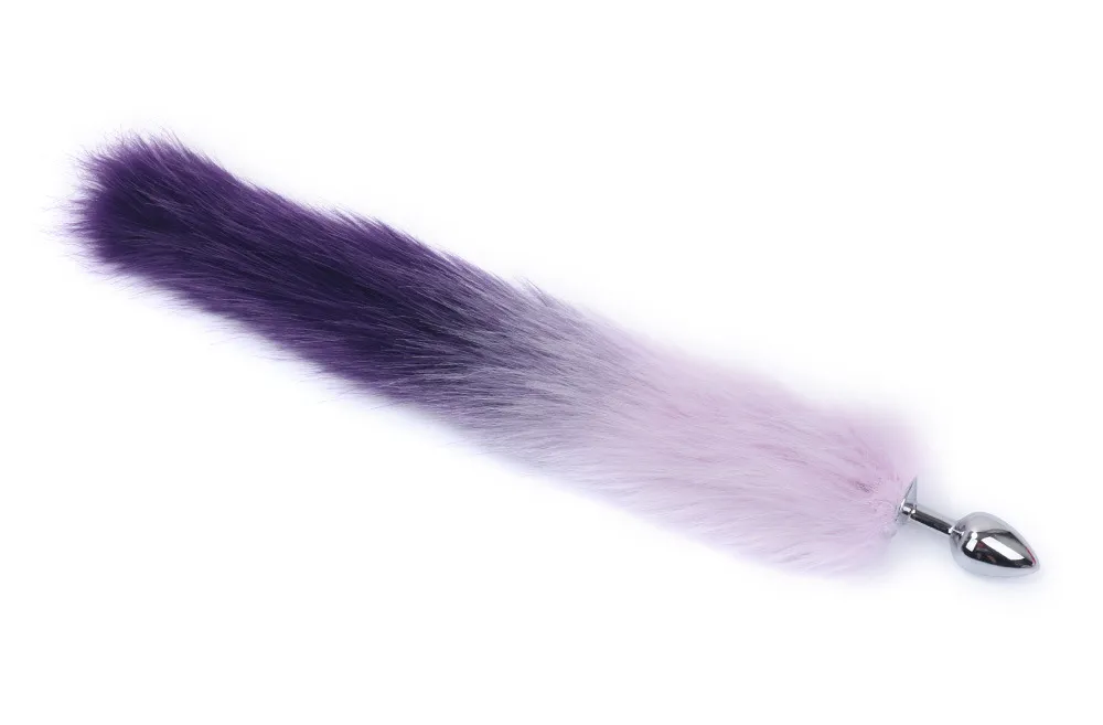 Fox Tail Anal Plug Stainless Steel Base with Fluffy Costume Tail