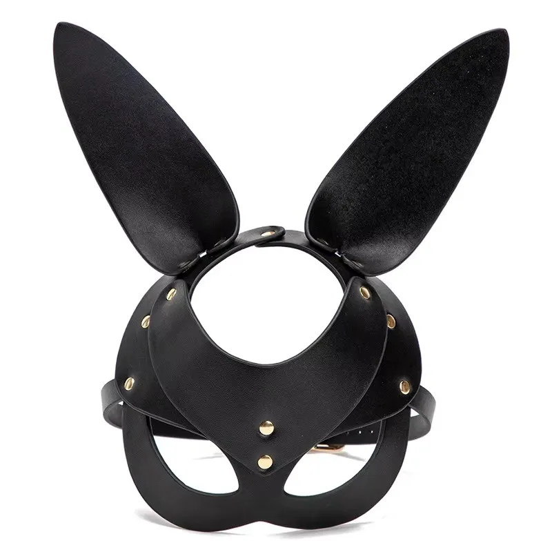 Bunny Ear Leather BDSM Eye Mask