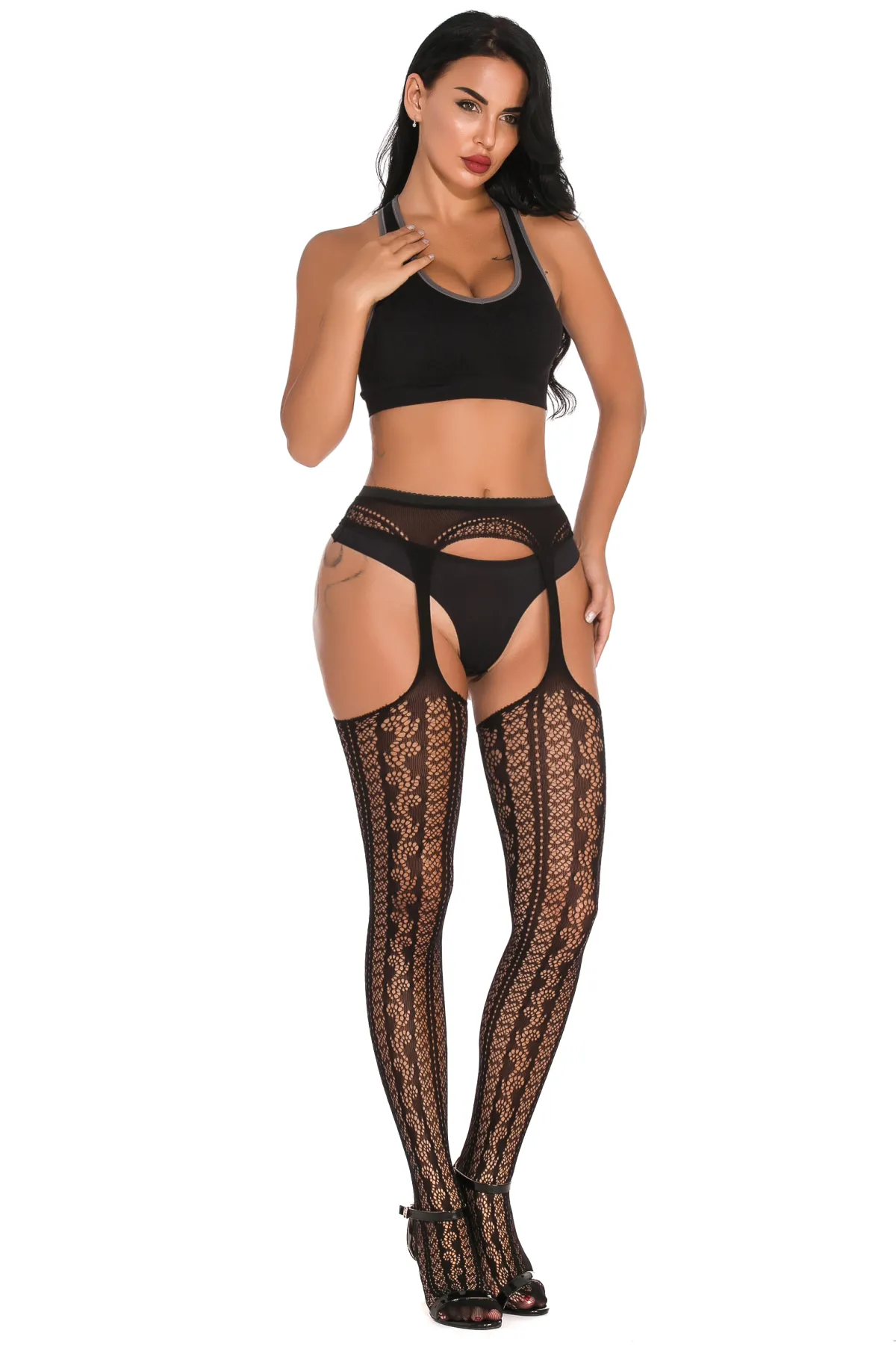 Sexy Women Fishnet Lingerie Full Body Fishnet Bodysuit
