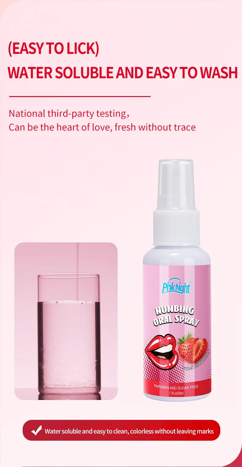 Flavored Oral Numbing Spray. Desensitising Throat Spray for Deeper Intimacy