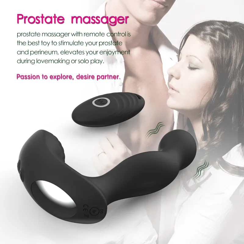 Vibrating Prostate Massager with Penis Ring and remote