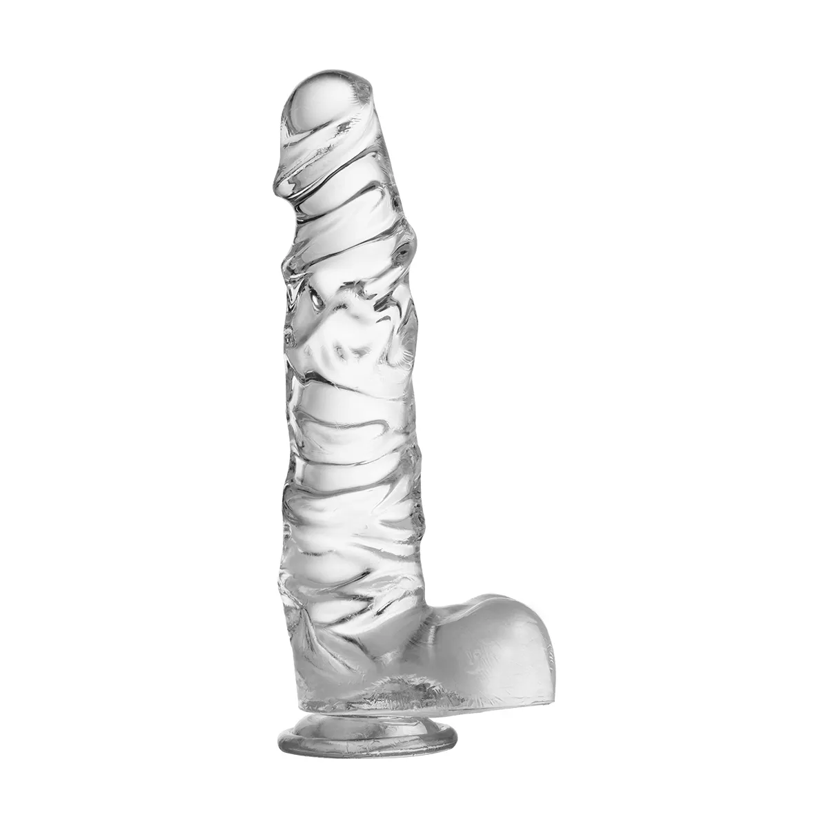 Clear Spiral Dildo with Suction Cup Sex Toy