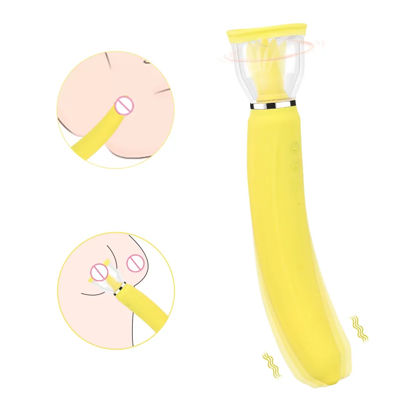Nipple Sucker with Rotating Tongue Vibrator