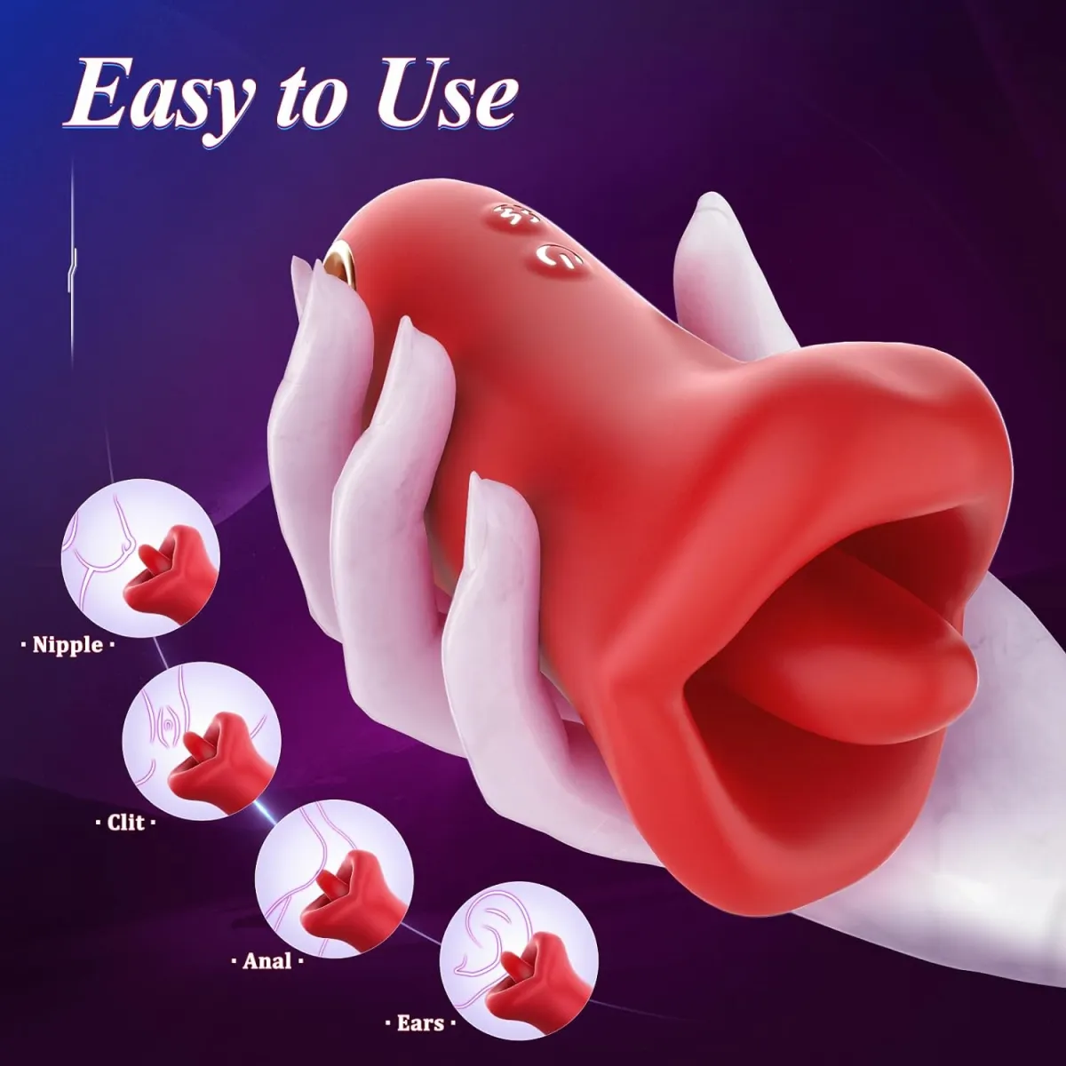 3 in 1 Kissing Tounge Licking Clitorial Rose Vibrator