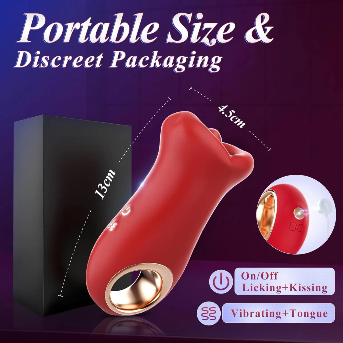 3 in 1 Kissing Tounge Licking Clitorial Rose Vibrator