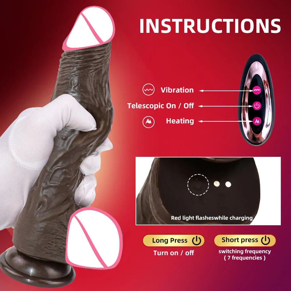 Black Realistic Dildo Vibrator