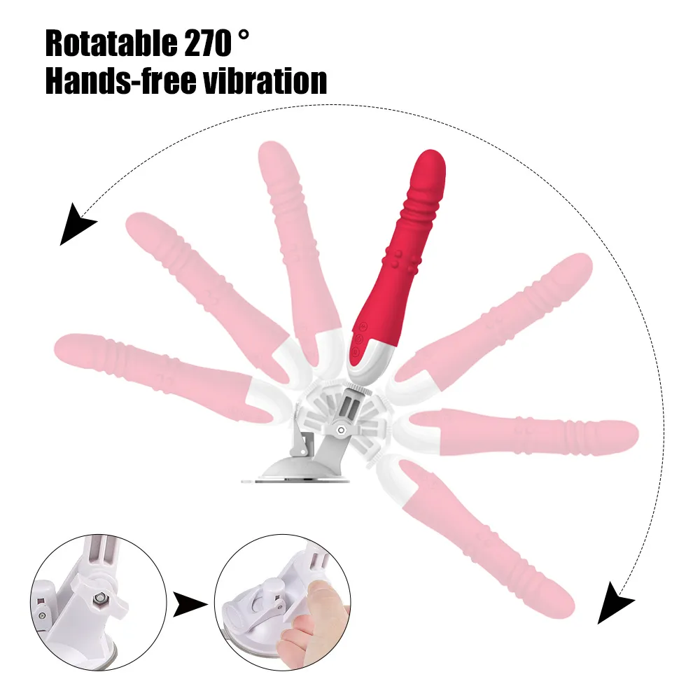 Thrusting Dildo Sex Machine with Rotating Balls