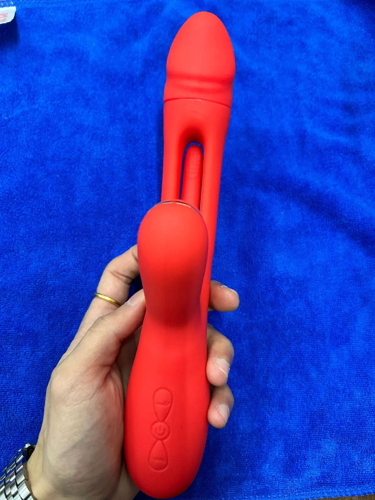 Lady Vibrator Insertion Slap Dildo 7 Vibrations